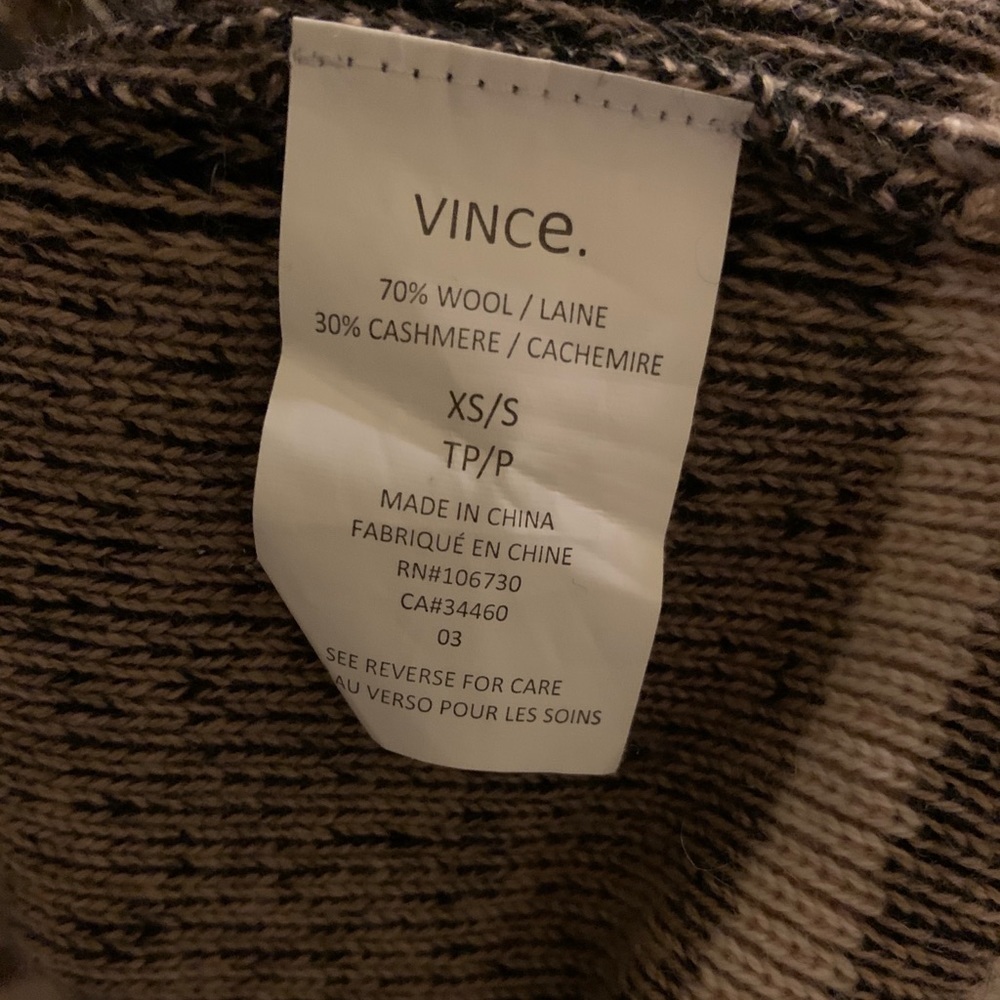 Vince Black and Tan Striped Cardigan Kimono S - Picture 9 of 9